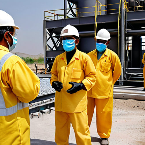 Home 27 **
"A diverse team of nuclear power plant workers in Pakistan participating in a training exercise. Safety protocols are emphasized, with workers wearing appropriate gear and following procedures. The scene should highlight the importance of teamwork and preparedness."
**