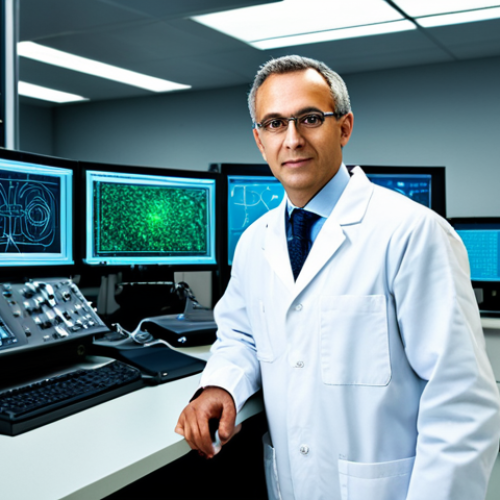 Home 25 **Professional Nuclear Engineer Portrait:** A fully clothed nuclear engineer, wearing appropriate attire, in a clean, modern laboratory. Background with complex machinery and glowing monitors. Perfect anatomy, natural pose, professional lighting, safe for work.