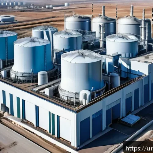 원자력 발전 실무 기본 과정 - A detailed cross-sectional illustration of a modern nuclear power plant located near a bustling city...